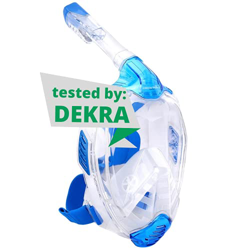 Khroom® Maschera Snorkeling sicura CO2 Maschera a Pieno facciale Testata da DEKRA® | Seaview X - Maschera Subacquea per Adulti e Bambini (Azzurro, L/X características