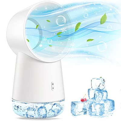 Condizionatore Portatile, 3 in 1 Ventilatore Umidificatore e Mini Raffreddatore D'aria Senza Lama, USB Condizionata con LED Luce e 3 Velocità, Ventila