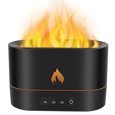 Xcsaide Diffusore di Aromi con Effetto Fiamma, 3 in 1 Umidificatore Ultrasuoni, 250ml Diffusore di Olio Essenziale, Nebulizzatore per Aromaterapia, 2 