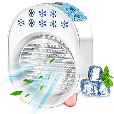 Condizionatore Portatile, Ventilatore 4 in 1, BelonLink Raffreddatore d'Aria Mini, Condizionatore D'aria Portatile, umidificatore 3 Velocità del Vento