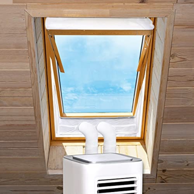 Kit di Sigillatura per Finestre a Tetto con Perno Centrale per Condizionatori d'Aria Portatili e Asciugatrici, Protezioni per lo Scambio d'Aria, Adatt