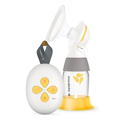 Medela Estrattore di latte elettrico Solo – notevolmente più silenzioso, ricaricabile tramite USB, con imbuto PersonalFit Flex e tecnologia di estrazi