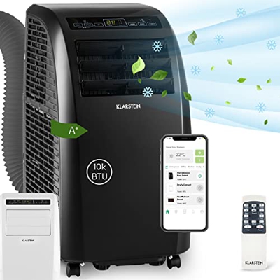 Klarstein Condizionatore Portatile 4in1: Climatizzatore Portatile Casa, Aria Condizionata Portatile, Condizionatore Aria Calda e Fredda, Smart App, BT