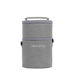 JKK Oxford Big Thermo Lunch Box Bag Cilindro Isolato Borsa Fresh Carrier Borsa Termica Rotonda per Il Pranzo 17 * 30cm Grigio precio