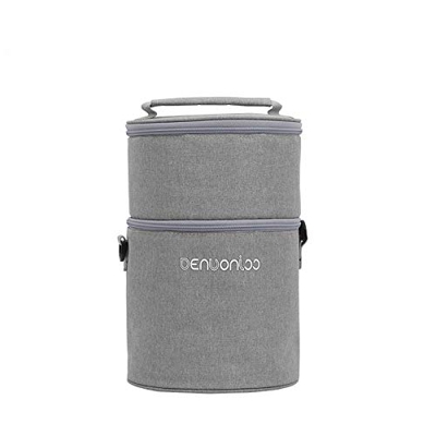 JKK Oxford Big Thermo Lunch Box Bag Cilindro Isolato Borsa Fresh Carrier Borsa Termica Rotonda per Il Pranzo 17 * 30cm Grigio