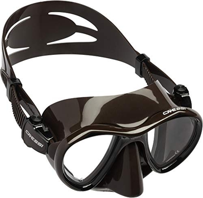 Cressi Metis Mask, Maschera per Apnea e Foto Sub, Minimo Volume Interno Unisex Adulto, Marrone/Marrone, Taglia Unica