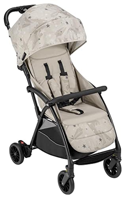 CAM Il Mondo del Bambino - art.827/T191 - Passeggino ultraleggero ed ultracompatto Giramondo - ideale da 0 a 4 anni - solo 5,3 kg - STELLE BEIGE