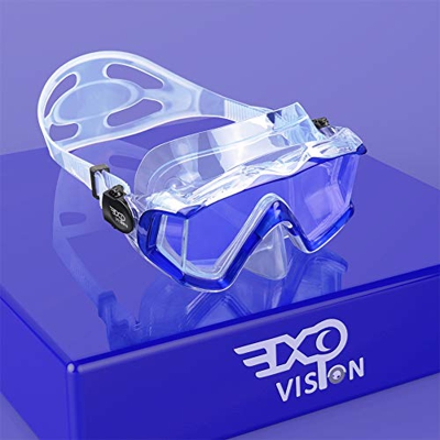 Pano - Maschera subacquea per adulti con 3 finestre per snorkeling, maschera subacquea in vetro temperato di alta qualità con copertura per il naso pe