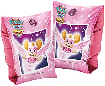 Smart Planet Pali da nuoto Paw Patrol – Maniche galleggianti gonfiabili – Salvagente per bambini da 1 a 6 anni – 11 – 30 kg – Rosa – Skye