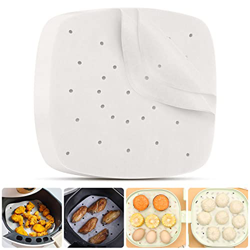 100 Pezzi Carta Monouso per Friggitrice ad Aria, Carta Pergamena per Friggitrice ad Aria, Fodera in Carta per Friggitrice ad Aria,Carta da Forno Quadr precio