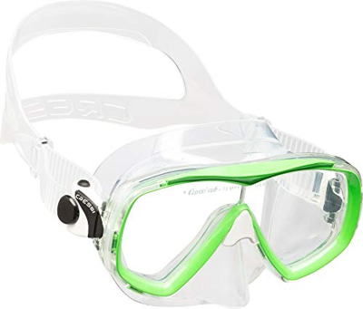 Cressi Estrella Jr, Maschera Subacquea a Due Vetri Separati Unisex Bambini, Trasparente/Lime, Taglia Unica