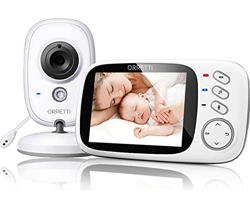 ORRETTI V8 Baby monitor con fotocamera – con batteria extra extra extra – Schermo LCD da 3,2 pollici, VOX, visione notturna, monitoraggio della temper precio