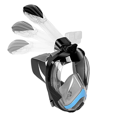 Rtdep Maschera da Snorkeling, Maschera Snorkeling Adulto,Vista Panoramica a 180° Maschera Subacquea,Anti-Appannamento Anti-perdite Maschera Snorkeling