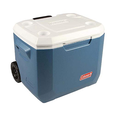 COLEMAN Xtreme Ghiacciaia con Ruote E Maniglia Telescopica Regolabile, 50 QT (47 L), Blu/Bianco