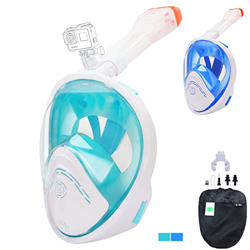 Maschera da Snorkeling Antiappannamento, Maschera Subacquea con Supporto Videocamere Sportive, Vista panoramica 180° Pieno Facciale, Fascia Regolabile características