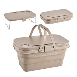 Cestino da picnic portatile da 16 l, pieghevole, con manico, per viaggi, shopping, campeggio, pesca, festival musicale, Oktoberfest, spiaggia precio
