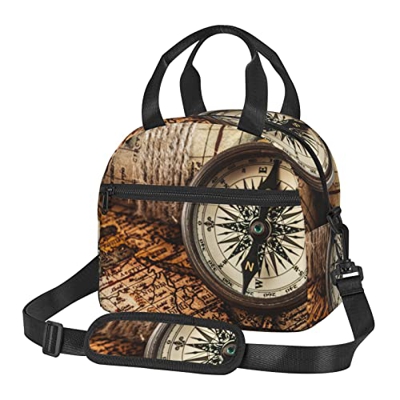 Law of the Compass - Borsa per il pranzo con stampa di navigazione per adulti, riutilizzabile, per lavoro, picnic, scuola o viaggi