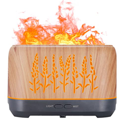 ELECTRICBOATS_IT 200ML Simulazione Luce Fiamma Umidificatore d'aria con 4 modalità di impostazione del tempo Portatile Mini Purificatore d'aria USB Sc en oferta