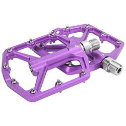 Pedali per Mountain Bike, Sistema di Cuscinetti DU in Lega di Alluminio Design Cavo 1 Paio di Pedali Piatti per Mountain Bike/Bici da Strada(Viola) precio