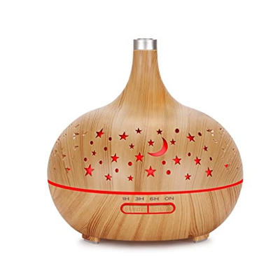 Rraeoy Essential Oils Diffuser, 400ml Aroma Ultrasonic Diffuser, Cool Mist Humidifier with 7 Color Light Settings, Waterless Auto-off for Home Bedroom