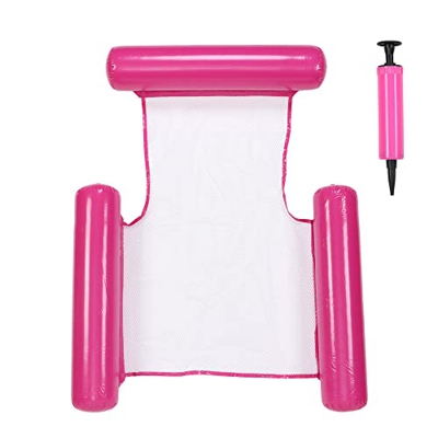 Float Pool Bed Bow Fruit Style Water Amaca Pieghevole Piscina Materassi Aria Sport Piscina Piscina Sedia (colore puro, rosa rosso)