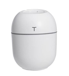 Mini umidificatore da scrivania, auto, ufficio, camera da letto. Spegnimento automatico, 2 modalità, super silenzioso, 220 ml, USB (White) en oferta