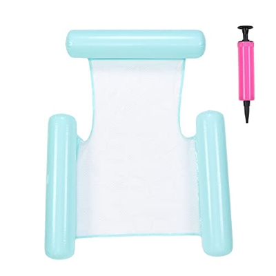 Float Pool Bed Bow Fruit Style Amaca Pieghevole Piscina Aria Materassi Sport Piscina Piscina Sedia da Piscina (colore puro, azzurro)