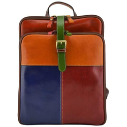 Zaino Donna In Pelle Vera 3 Scomparti Colore Multicolor - Pelletteria Toscana Made In Italy - Linea Prestige características