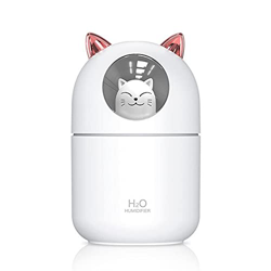 Mini Umidificatore 30. 0ML USB. Atomizzatore ad ultrasuoni ad ultrasuoni di umidificatore d'aria con luci colorate carino gatto mini aroma diffusore u en oferta