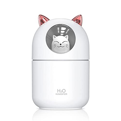 Mini Umidificatore 30. 0ML USB. Atomizzatore ad ultrasuoni ad ultrasuoni di umidificatore d'aria con luci colorate carino gatto mini aroma diffusore u