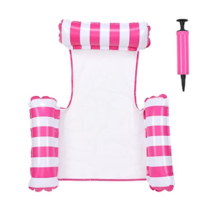 Galleggiante Piscina Arco Stile Frutta Amaca Pieghevole Piscina Aria Materassi Sport Piscina Piscina Sedia (Stripe, Rosa Rosa)