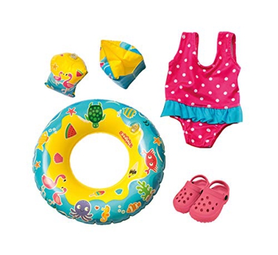Heless 88 - Costume da Bagno, Crocs, salvagente e braccioli