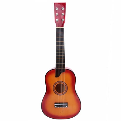 Chitarra classica in legno, giocattolo regalo per bambini sicuro di alta qualità Mini chitarra portatile per il gioco(Colore del tramonto)