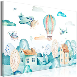 murando Quadro acustico per Bambini 90x60 cm avec mousse acoustique absorption du son isolation Impression sur Toile Intissé Image Photo 1 pezzo Citta características