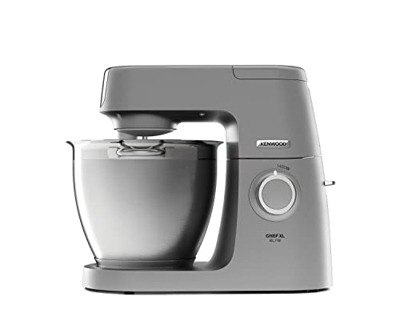 Kenwood KVL6370S Impastatrice Planetaria Chef Elite, Robot da Cucina Mixer, con Frullatore e Tritacarne, 1400 W, 6.7 Litri, Acciaio, Argento