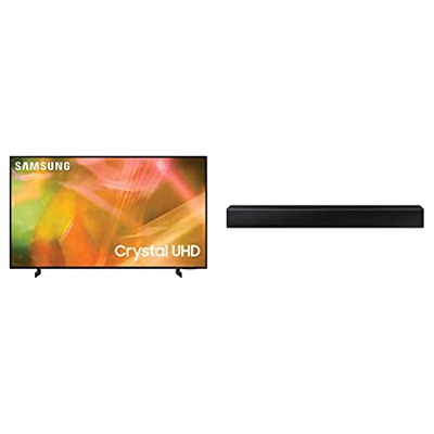 Samsung Crystal UHD 4K 2021 50AU8070 – Smart TV 50’’, Risoluzione 4K UHD, Processore 4K, HDR, Wi-Fi, Ner0 + Soundbar HW-T400/ZF da 40 W, 2.0 Canali, N
