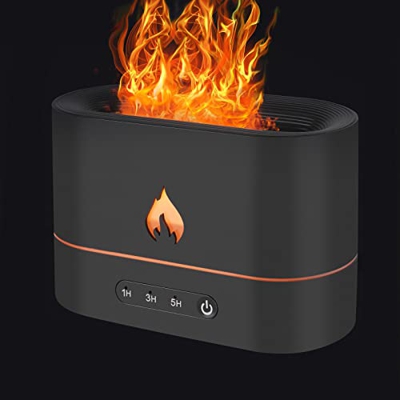 Jooeli Diffusore di Aroma con Effetto Fiamma, Umidificatore Temporizzato Diffusore di Aroma Umidificatore 2 in 1, Umidificatore Diffusore di Olio Esse