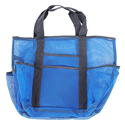 Borsa da spiaggia in rete, borsa pieghevole con decorazione rinforzata per le vacanze per il picnic