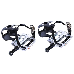 Hellery Pedali per Bici con fermapiedi e Cinghie, per Cyclette e Biciclette da Esterno, Pedali per Bicicletta in Lega da 1/2 Pollice 9/16 Pollici, Per características