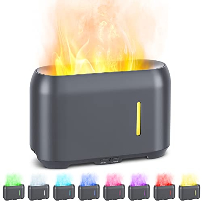 Jooheli Diffusore di Aroma con Effetto Fiamma, Umidificatore per Aromaterapia Fiamma con 7 Effetti Fiamma, Diffusore di Olio Essenziale da 240 ml con 