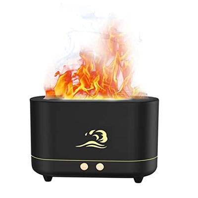 Diffusore di oli essenziali con fiamma, umidificatore silenzioso per aromaterapia con protezione automatica di spegnimento, due luminosità regolabili 