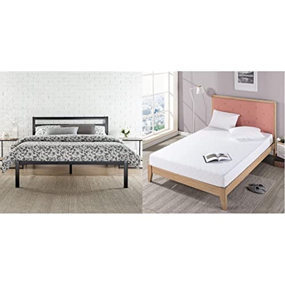 Zinus Mia Modern Studio 35,5 cm Rete del letto in metallo 1500H, Base del materasso & EU-FGM-0800K Materasso in memory foam al tè verde in gel rinfres