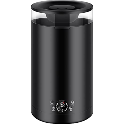 Umidificatore Ambienti ad Ultrasuoni Diffusore di Oli Essenziali Capacità 3L Display LED Riempimento dall’Alto Due Bocchette Emissione Vapore