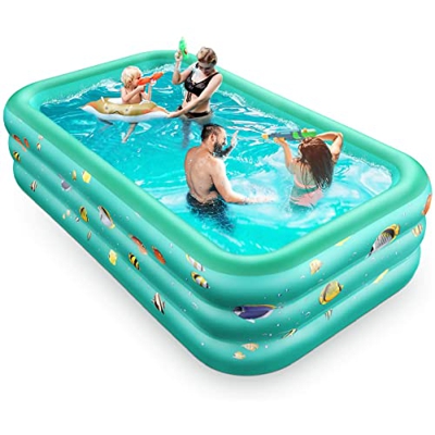 Piscine Gonfiabili,300 * 170 * 50 Cm Grande Piscina Gonfiabile per Bambini Famiglie di Adulti,Piscina Abrasiva Spessa con Pompa, Ideale per Feste d'Ac