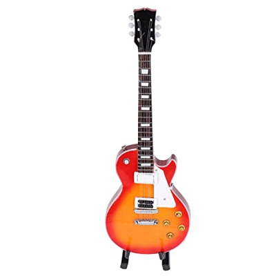 Modello di chitarra in miniatura, modello di chitarra in legno simulato alla moda con supporto per il soggiorno di casa