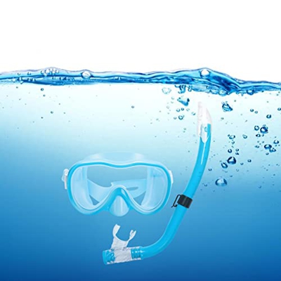 Moslalo Set di Attrezzatura per Lo Snorkeling per Bambini,Set Due Pezzi per Lo Snorkeling per Bambini - Boccaglio Morbido Full Dry Snorkel Occhialini 