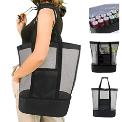 Lechnical Borsa da Spiaggia Grande in Rete Borsa da Pranzo da Picnic Riutilizzabile isolata per Campeggio all'aperto precio