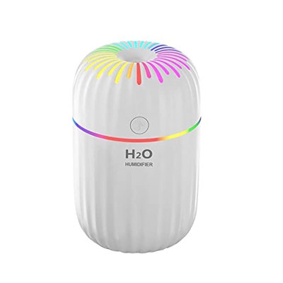 Richo Mini Rechargeable Humidifier with LED Night Light Fragrance Diffuser Machine, 300ml USB Portable Desktop Humidifier for Car, Office, Home, Bedro