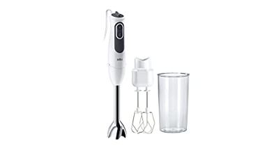 Braun MultiQuick 3V, MQ3105B, 750W,Frullatore a immersione, 11 velocità, tecnologia Splash Control, parti lavabili in lavastoviglie, Bicchiere in plas