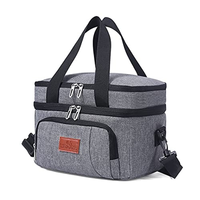 SOONHUA Sacchetti isolanti Borsa termica Grande Picnic Lunch Bag a tenuta stagna Portatile per il campeggio BBQ Famiglia Attività all'aperto, 10L